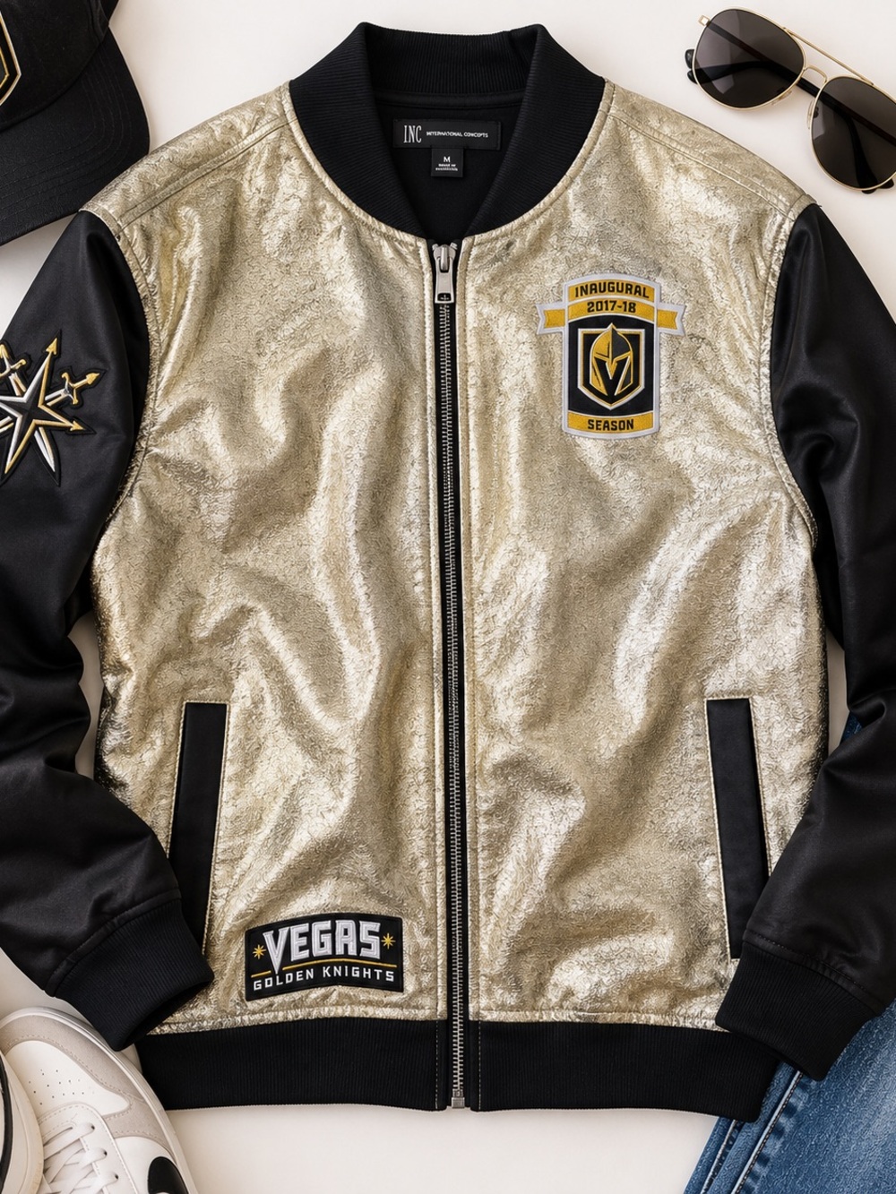INC Vegas Golden Knights Inaugural Season Metallic Gold Jacket – Size M